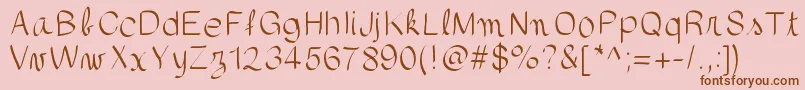 gaellefont403-fontti – ruskeat fontit vaaleanpunaisella taustalla
