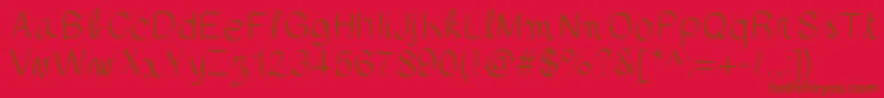 gaellefont403-fontti – ruskeat fontit punaisella taustalla