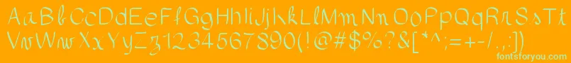 gaellefont403 Font – Green Fonts on Orange Background