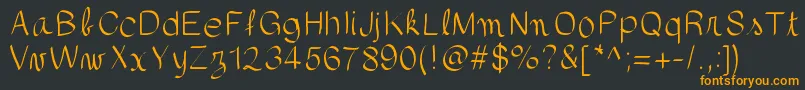 フォントgaellefont403 – 黒い背景にオレンジの文字