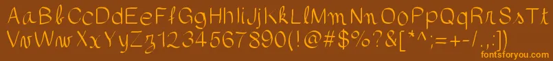 gaellefont403 Font – Orange Fonts on Brown Background