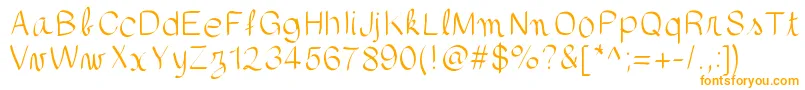 gaellefont403-fontti – oranssit fontit valkoisella taustalla