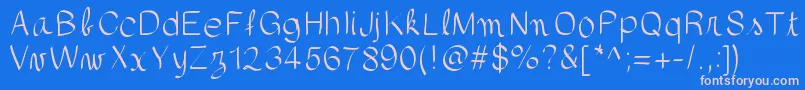 フォントgaellefont403 – ピンクの文字、青い背景