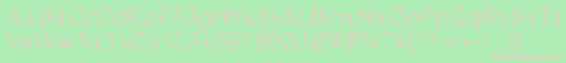 Fonte gaellefont403 – fontes rosa em um fundo verde