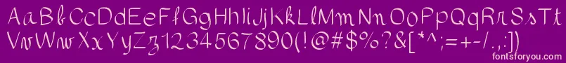 gaellefont403-fontti – vaaleanpunaiset fontit violetilla taustalla
