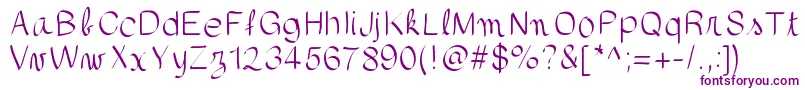 Czcionka gaellefont403 – fioletowe czcionki na białym tle