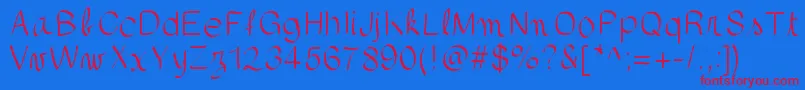 gaellefont403 Font – Red Fonts on Blue Background