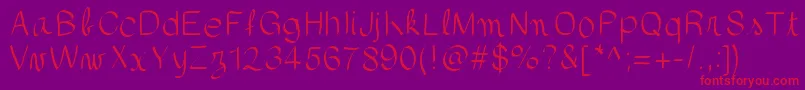 Fonte gaellefont403 – fontes vermelhas em um fundo violeta