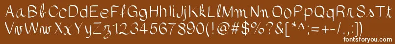フォントgaellefont403 – 茶色の背景に白い文字