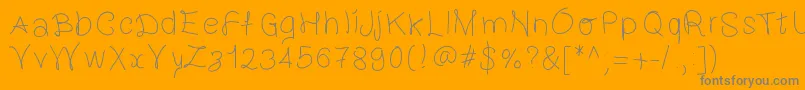 GaelleingFont-Schriftart – Graue Schriften auf orangefarbenem Hintergrund