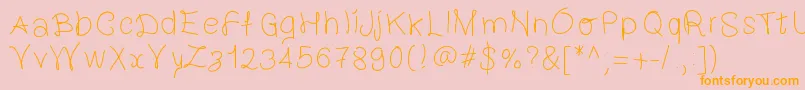GaelleingFont Font – Orange Fonts on Pink Background