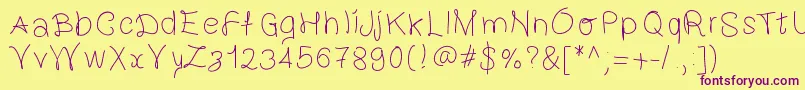 GaelleingFont Font – Purple Fonts on Yellow Background