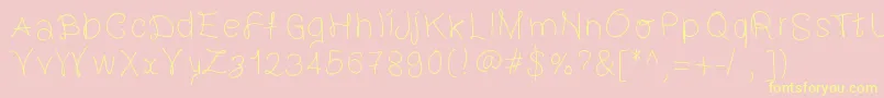 GaelleingFont Font – Yellow Fonts on Pink Background