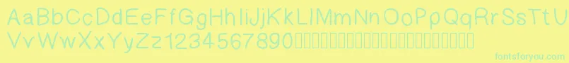 Gaelleingsletter Font – Green Fonts on Yellow Background