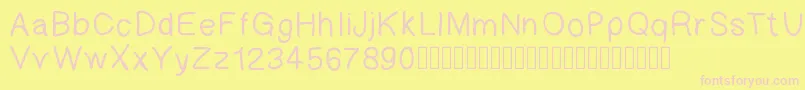 Gaelleingsletter Font – Pink Fonts on Yellow Background