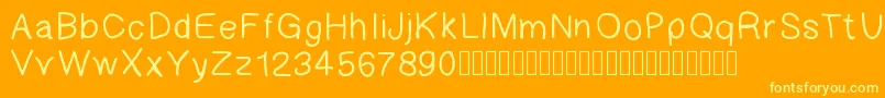 Gaelleingsletter Font – Yellow Fonts on Orange Background