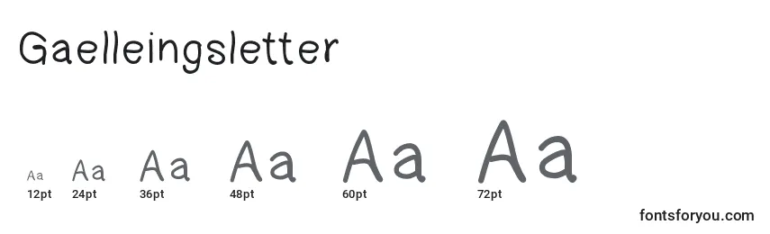 Gaelleingsletter Font Sizes