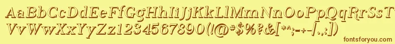 フォントSfphosphorushydride – 茶色の文字が黄色の背景にあります。