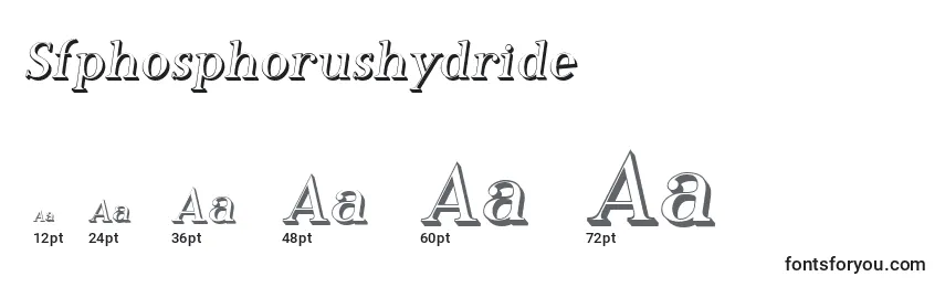 Größen der Schriftart Sfphosphorushydride