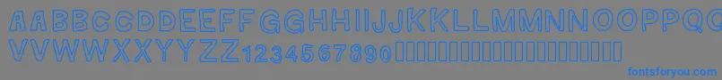 フォントGaelleMAJUSCULE – 灰色の背景に青い文字