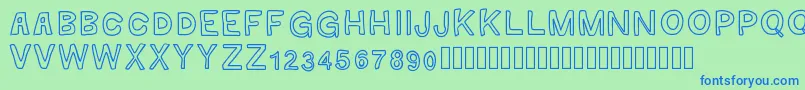 GaelleMAJUSCULE Font – Blue Fonts on Green Background