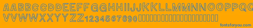 フォントGaelleMAJUSCULE – オレンジの背景に青い文字