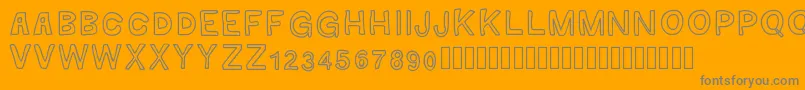 GaelleMAJUSCULE-Schriftart – Graue Schriften auf orangefarbenem Hintergrund