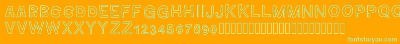 GaelleMAJUSCULE Font – Green Fonts on Orange Background