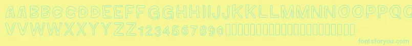 GaelleMAJUSCULE Font – Green Fonts on Yellow Background