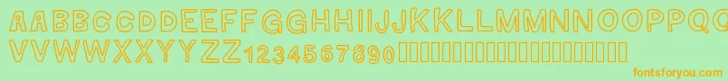 GaelleMAJUSCULE Font – Orange Fonts on Green Background