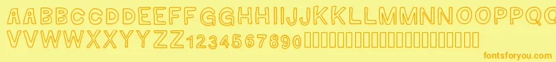 GaelleMAJUSCULE Font – Orange Fonts on Yellow Background