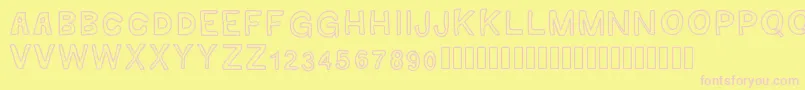 GaelleMAJUSCULE Font – Pink Fonts on Yellow Background