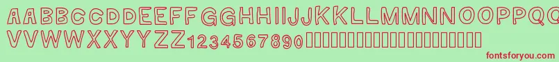 GaelleMAJUSCULE Font – Red Fonts on Green Background