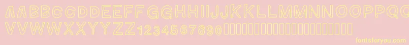 GaelleMAJUSCULE-Schriftart – Gelbe Schriften auf rosa Hintergrund