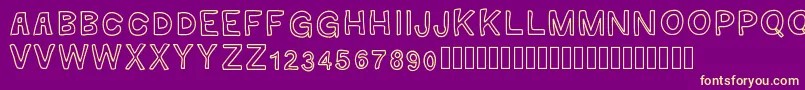 GaelleMAJUSCULE Font – Yellow Fonts on Purple Background