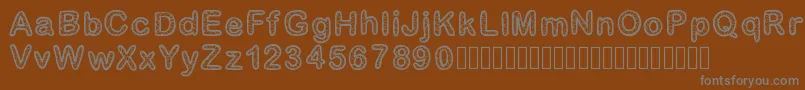 フォントGaelleNumber1 – 茶色の背景に灰色の文字