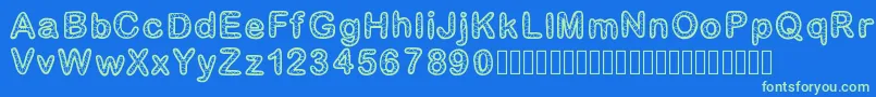 GaelleNumber1 Font – Green Fonts on Blue Background