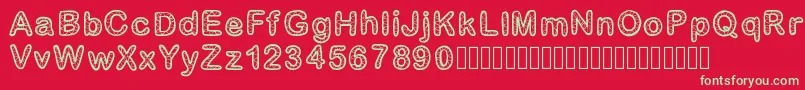 GaelleNumber1 Font – Green Fonts on Red Background