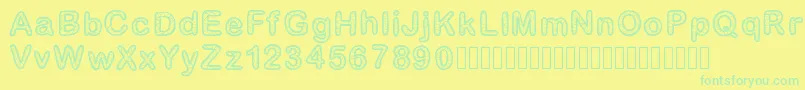 GaelleNumber1 Font – Green Fonts on Yellow Background