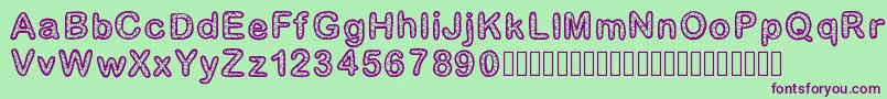 GaelleNumber1 Font – Purple Fonts on Green Background