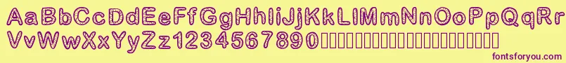 GaelleNumber1 Font – Purple Fonts on Yellow Background