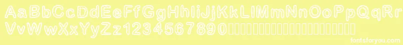 GaelleNumber1 Font – White Fonts on Yellow Background