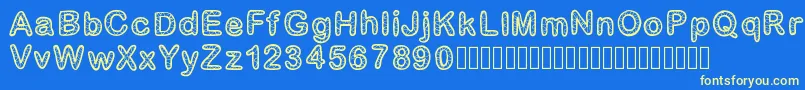 GaelleNumber1 Font – Yellow Fonts on Blue Background