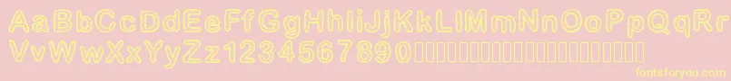 GaelleNumber1 Font – Yellow Fonts on Pink Background