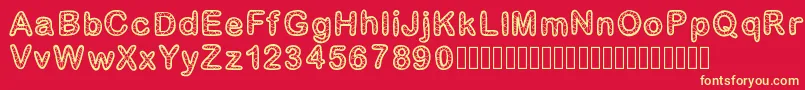 GaelleNumber1 Font – Yellow Fonts on Red Background