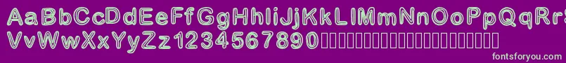 GaelleNumber3 Font – Green Fonts on Purple Background