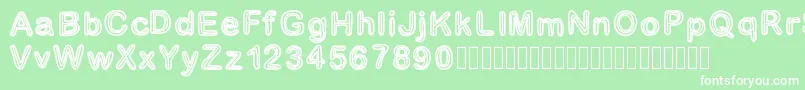 GaelleNumber3 Font – White Fonts on Green Background