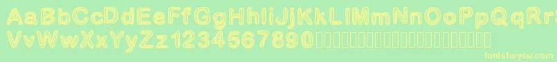 GaelleNumber3 Font – Yellow Fonts on Green Background