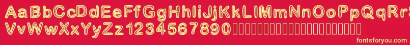 GaelleNumber3 Font – Yellow Fonts on Red Background