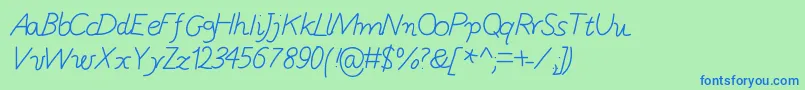 GaelleNumber5 Font – Blue Fonts on Green Background